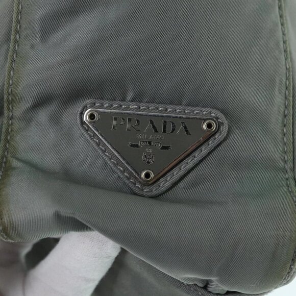 PRADA Tote Bag Nylon Gray Silver Auth - Picture 9 of 16